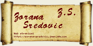 Zorana Sredović vizit kartica